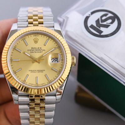 Rolex Datejust 8215 Movement 316L Steel 41*10.8mm Men Gold/Black Dial Watch